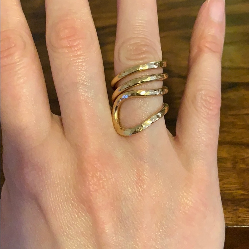 Nib Size 5 Gold Plated Modern Snake Ring - image 1